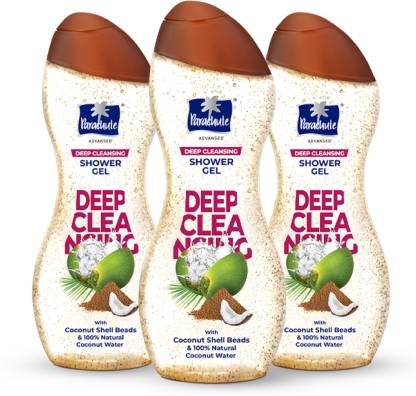 Parachute Advansed Deep Cleansing Shower Gel Daily Exfoliation, Coconut Shell Beads & Coconut Water