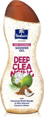 Parachute Advansed Deep Cleansing Shower Gel with Coconut Shell Beads & Coconut Water, Soap Free