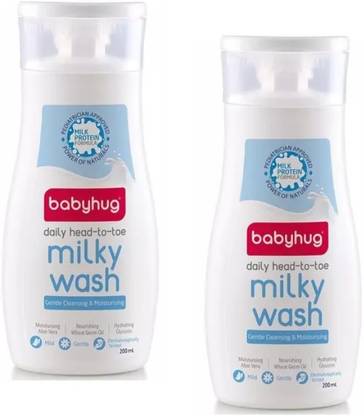 babyhug Gentle Cleaning & Moisturising Daily Head to Toe Milky Wash (200ml) Pack of 2