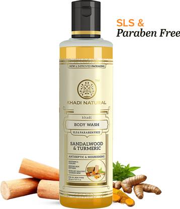 KHADI NATURAL Sandalwood & Turmeric Body Wash For Gently Cleanses & Moisturizes