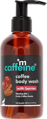 mCaffeine Coffee Body Wash with Berries | De-Tan & Deep Cleanse Shower Gel | Berry Aroma