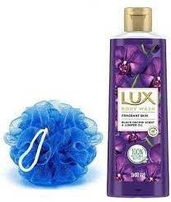 LUX Shower Gel, Black Orchid Fragrance Juniper Oil Bodywash, 240 ml WITH LOOFAN