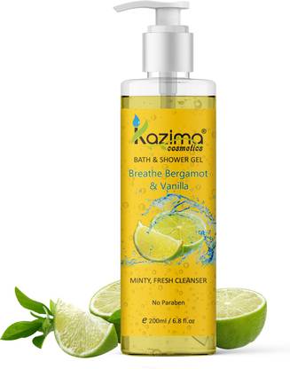 Kazima Breathe Bergamot & Vanilla Luxury Body Wash & Bath Shower Gel with Apricot