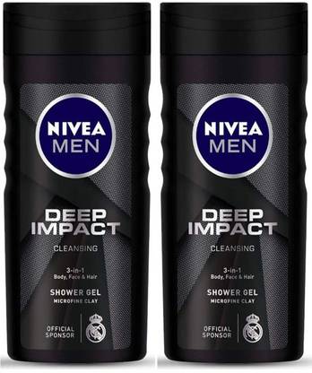 NIVEA Men Deep Impact Cleansing Shower Gel (2X250ml)