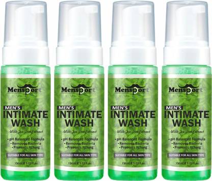 Mensport Intimate Care for Private Parts Men with Tea Tree,Pure & Safe Pack 4 of 150ML