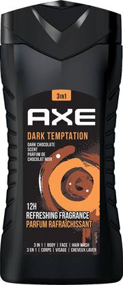 AXE Dark Temptation 3 In 1 Body, Face & Hair Wash for Men, Long-Lasting Fragrance