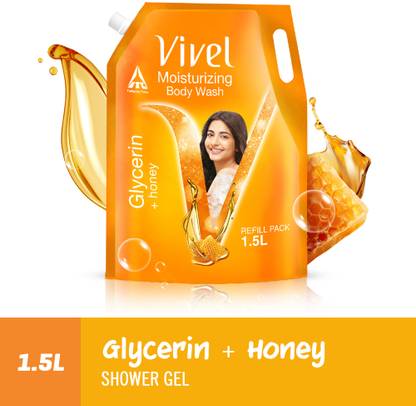 Vivel Glycerin & Honey Body Wash Shower Gel, for Soft, Glowing & Moisturized Skin