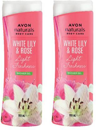 Avon Naturals White Lily & Rose Shower Gel (Pack of 2)