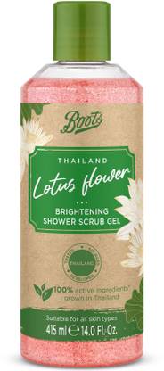 Boots Lotus Flower Brightening Shower Scrub Gel