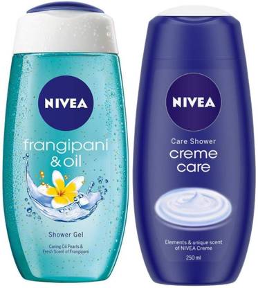 NIVEA Frangipani & Oil 250ml shower Gel & Creme Care 250ml Shower Gel (set of 2)