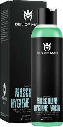 Den of Man DailyActive Masculine Hygiene Wash | 50GM | Fortified With Bliss of Earth Witch Hazel, Tea Tree Essential Oil & 99% Aloe Vera Gel | Complete Hygiene Care For Men | Daily Cooling & Refreshing |