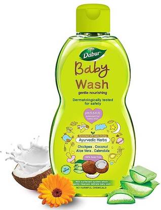 Dabur Baby Wash 200ml pH 5.5 balanced, No Harmful Chemicals & Tear Free Formula
