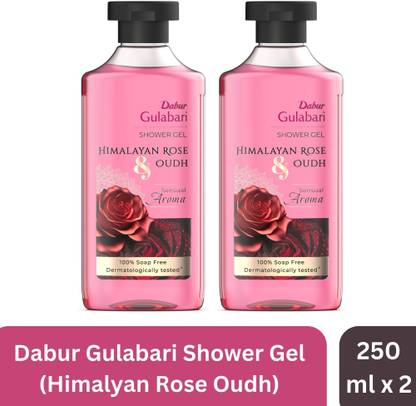 Dabur Gulabari Body Wash Shower Gel (Combo Pack) - Himalayan Rose & Oudh | 100% Soap free