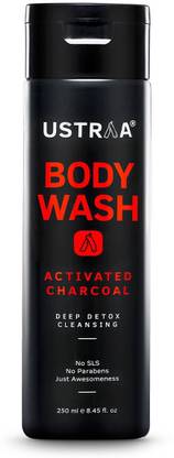USTRAA Body Wash - Activated Charcoal - Deep Skin Detox with Activated Charcoal
