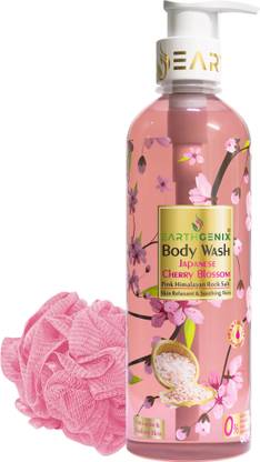 Earthgenix Body Wash Japanese Cherry Blossom + Pink Himalayan Rock Salt (+Loofah)