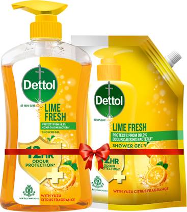 Dettol Lime Fresh Shower Gel 500ml Pump With 450ml Refill