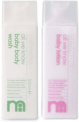 Mothercare All We Know Baby Body Wash & Baby Lotion | Dermatologically tested ( Combo )