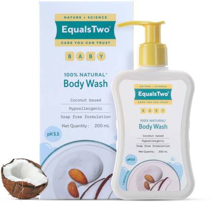 EqualsTwo 100% Natural Coconut Based Two-In-One Baby Wash