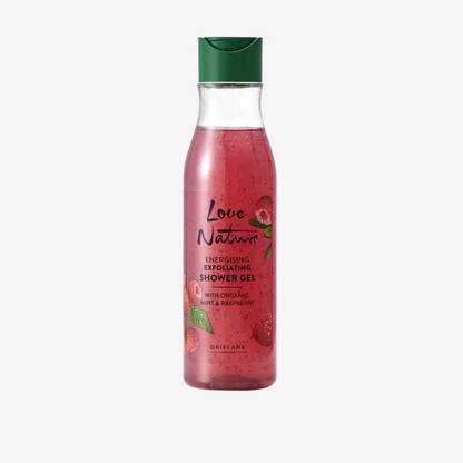 Oriflame Sweden LOVE NATURE ENERGISING EXFOLIATING SHOWER GEL WITH ORGANIC MINT & RASPBERRY