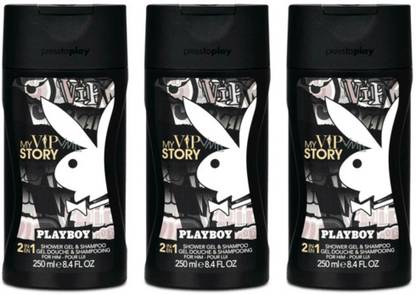 PLAYBOY My VIP Story Shower Gel Combo For Men (250ml each) Pack of 3