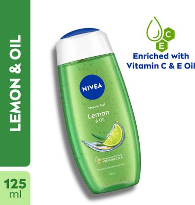 NIVEA Body Wash, Lemon & Oil Shower Gel, Pampering Care with Refreshing Scent of Lemon