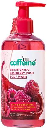 mCaffeine Brightening Raspberry Rush Body Wash, Brighter Skin with Fruity Raspberry Aroma