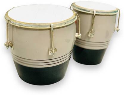 Hoorain Traders Black & Beige Premium Wooden Bongo