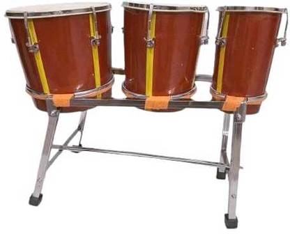 Rmze Triple Congo Drum Set (Mini Congo) New Strip Edition Wooden Bongo