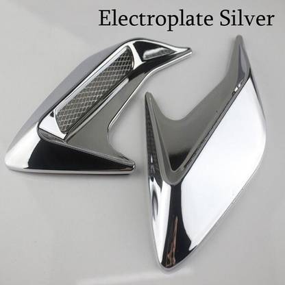 AutoTrends 2PCS Chrome Car Air Scoop Flow Intake Hood Vent Bonnet Fender Mesh Boonet Scoop