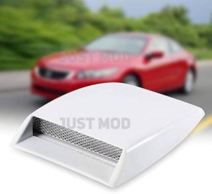 JUST MOD Bonnet Air Vent Cover Universal Car Decorative Air Flow Intake Scoop Hood(White) Boonet Scoop