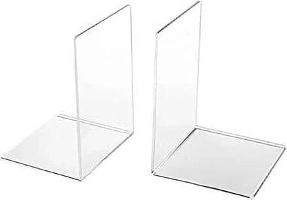 Ashani Creations Transparent Acrylic Book shelve Book Stand for Table Desktop Organizer Plastic Book End