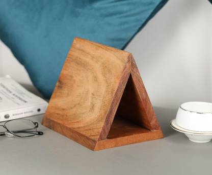Wood Chop Triangle Book Page Holder Wooden Book End