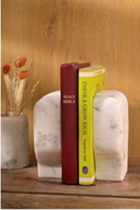 Patharwala Adjustable Book Ends for Table Stylish Bookends Stoneware Book End