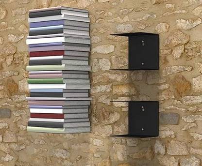 INDIAN DÉCOR Invisible Shelf for Living Room -Pack OF6 | Black | Iron Book End