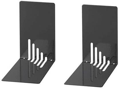 INDIAN DÉCOR Classical Metal BOOKEND 14 x 8.5 x 14 cm, Set of 2 Black Steel Book End