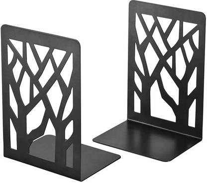 Zeinwap Metal Non-Slip Bookend Bracket Heavy Book End Office Book Stopper Desk Orgainzer Iron Book End