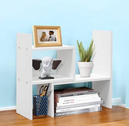 Enigmatic Woodworks Wooden Book Shelf for Home, Space Saving Modern Bookshelf for Home Décor Engineered Wood Open Book Shelf