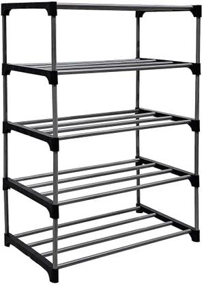 Zyra Multipurpose Foldable Shoe Rack - 5 Shelf Plastic Stand Plastic Shoe Stand