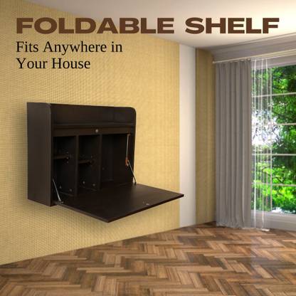 ITALICA Wall Mounted Study Table/Foldable Space Saving Desk/Computer Table With Storage/ Engineered Wood Study Table