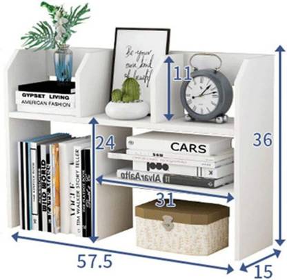 UniShop Unishop Small Bookshelf on The Table Engineered Wood Open Book Shelf