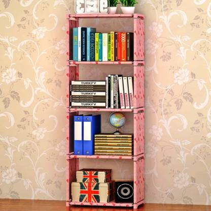 thos 5- Layer Simple Bookshelf/Multipurpose Rack/Children Bookcases Metal Open Book Shelf