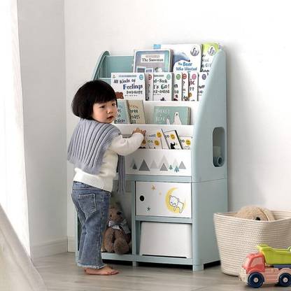 ZINZA Plastic Foldable Bookshelf for Kids, Multi-Purpose Book Shelves, Storage Rack, Plastic Open Book Shelf