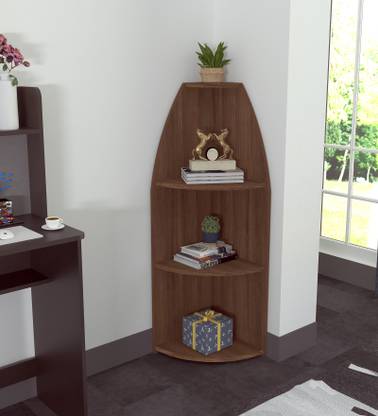 Trevi Hilton 4 feet Book Shelf In Spiced Acacia Colour Engineered Wood Open Book Shelf