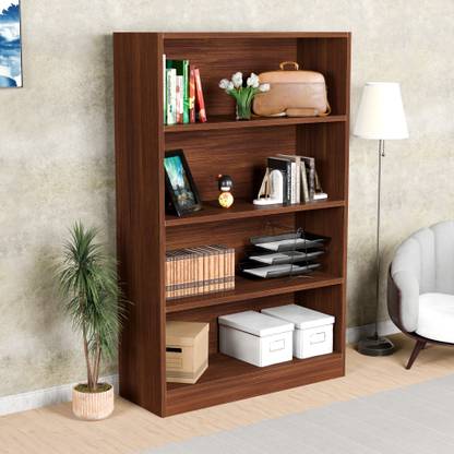 DFC Engineered Wood Olive 4 Shelf Bookcase Storage Display Rack for Home Engineered Wood Open Book Shelf