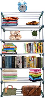 TURBOMAX Metal Book Shelf for Home Storage Organizer Multipurpose Lightweight Metal Shoe Stand