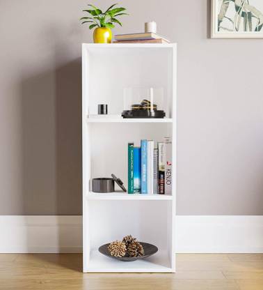 SPACEX Nova 3 Tier Bookcase / Showcase / Kitchen Storage / Kids Storage Racks Engineered Wood Open Book Shelf