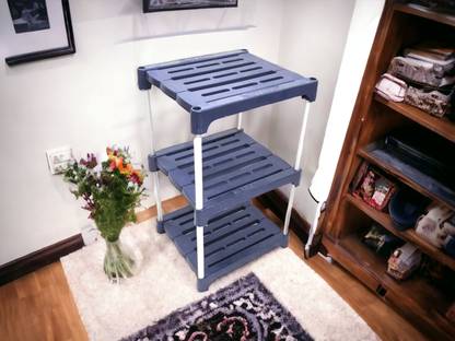 Novatic Book Stand, Home Decor Storage Rack Showcase Organizer for Living Room, Office Metal Open Book Shelf