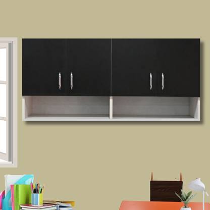 SPECIALITY PANELS 4 Doors Modular Wall Cabinet with Organizer Shelf & Termites Resistance Engineered Wood Semi-Open Book Shelf