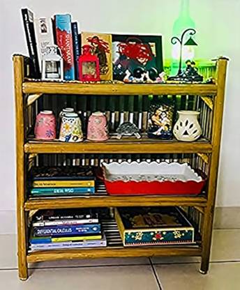 QUEES BMR4 Bamboo Open Book Shelf