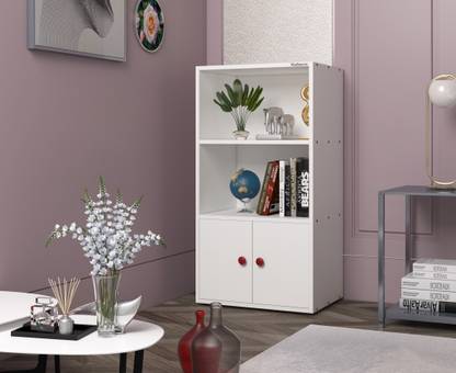 Madhuran Bookcase Almirah Engineered Wood Semi-Open Book Shelf